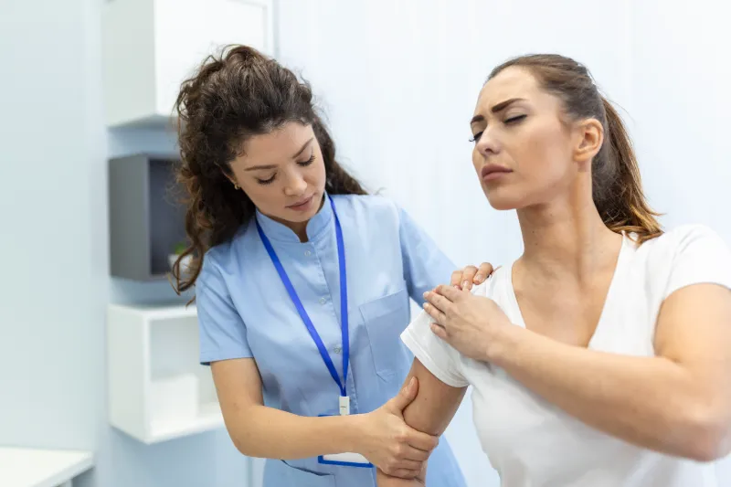 Chiropractic examination and treatment in a clinic setting.